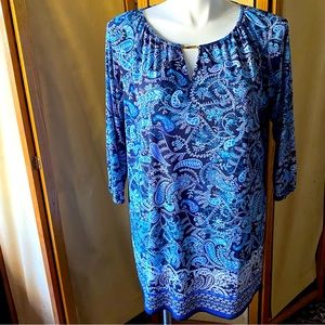 EUC Roz & Ali paisley tunic / mini dress, XL